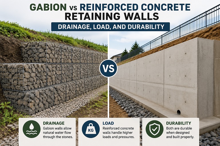 Gabion vs Reinforced Concrete Retaining Walls: Which Is Better?